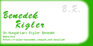 benedek rigler business card